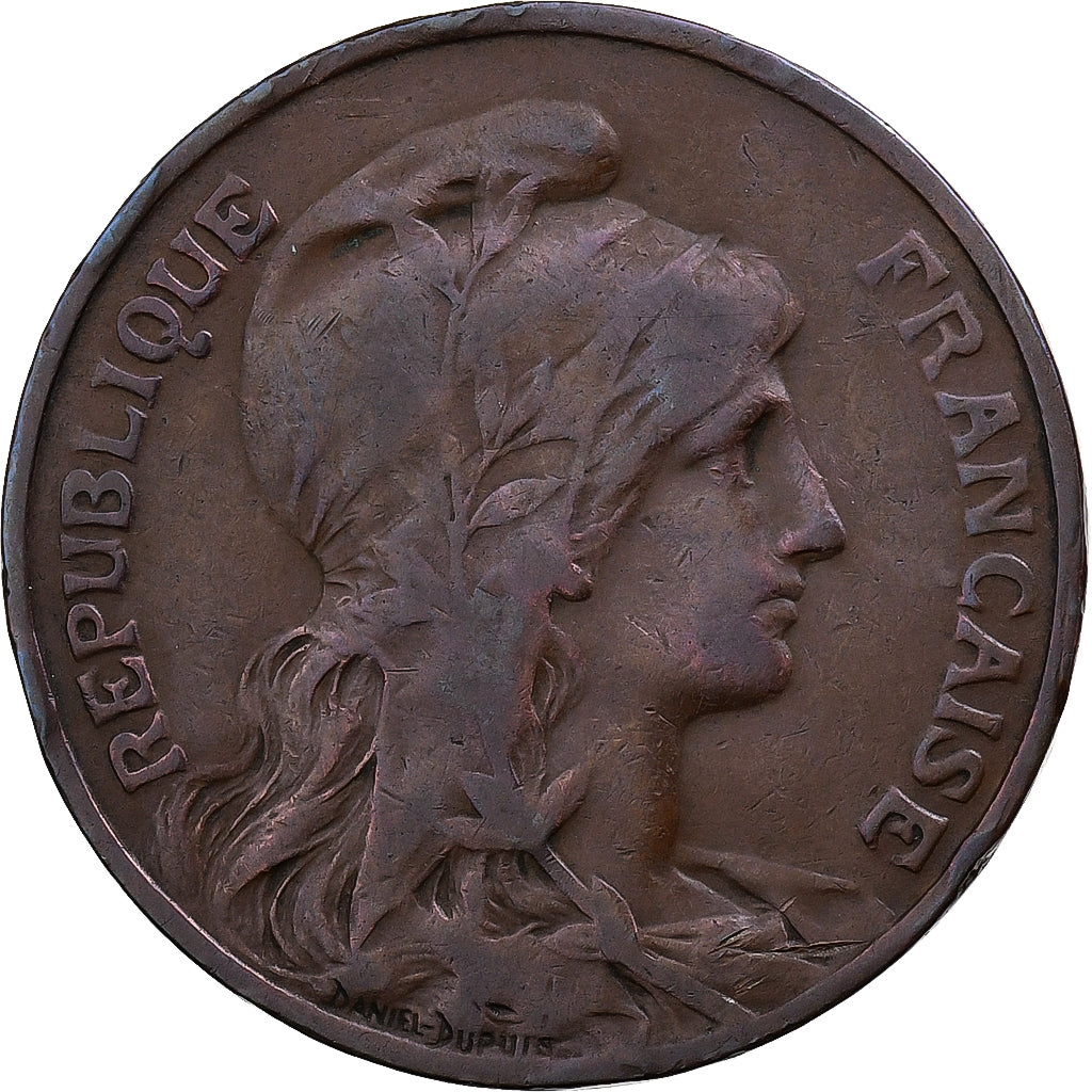 Frankrijk, 10 Centimes, Dupuis, 1913, Paris, Bronzen, FR+, Gadoury:277, KM:843