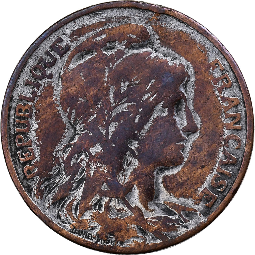 França, 10 Centimes, Dupuis, 1914, Paris, Bronze, VF(30-35), Gadoury:277