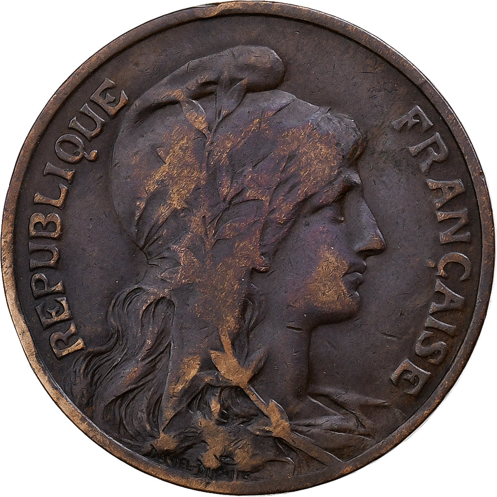 Francja, 10 Centimes, Dupuis, 1908, Paris, Brązowy, EF(40-45), Gadoury:277