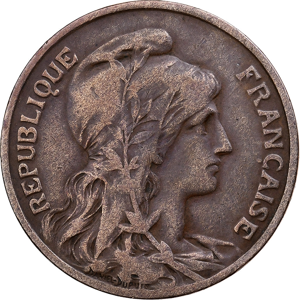 França, 10 Centimes, Dupuis, 1911, Paris, Bronze, VF(30-35), Gadoury:277