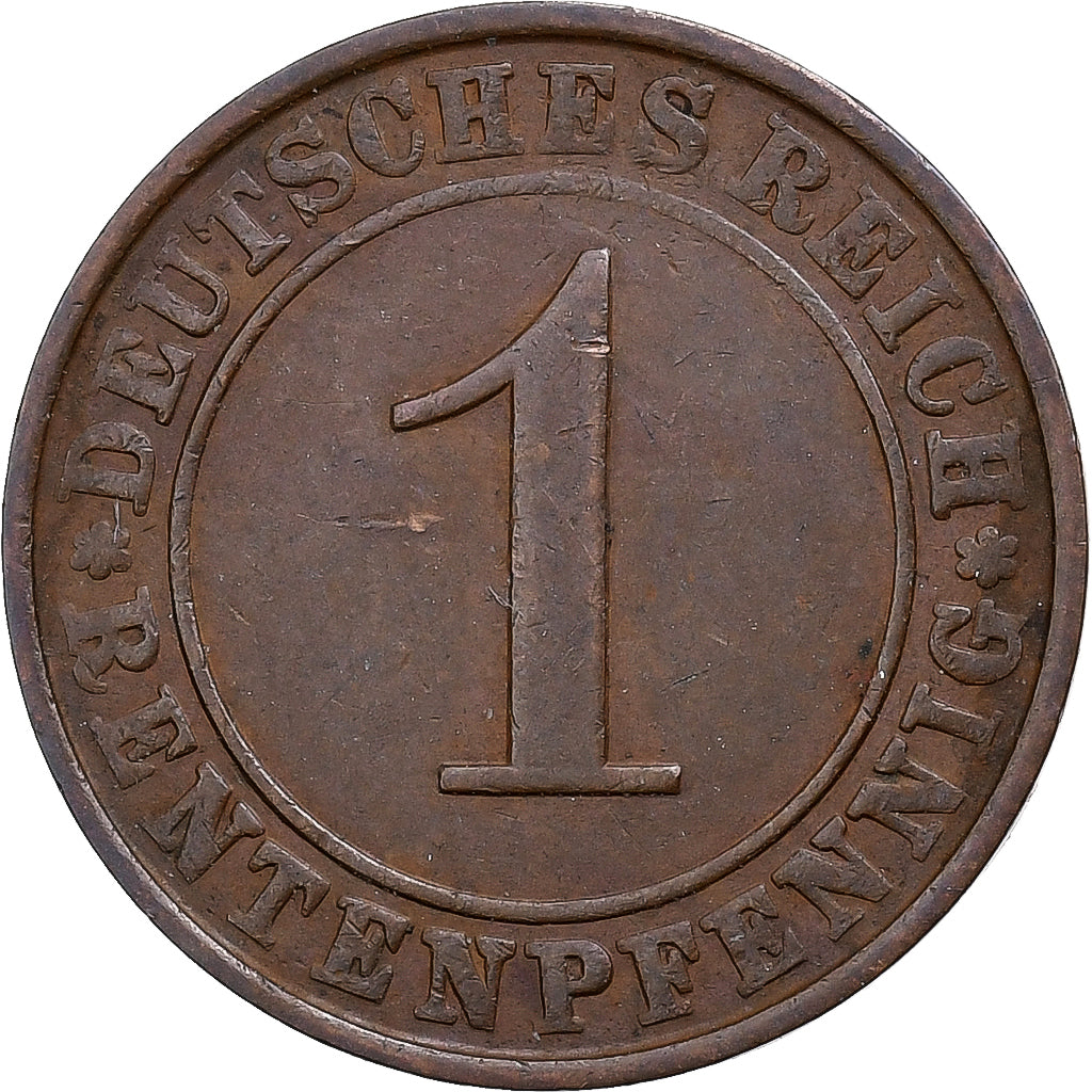 NIEMCY, REP. WEIMARSKA, Rentenpfennig, 1923, Berlin, Brązowy, EF(40-45), KM:30