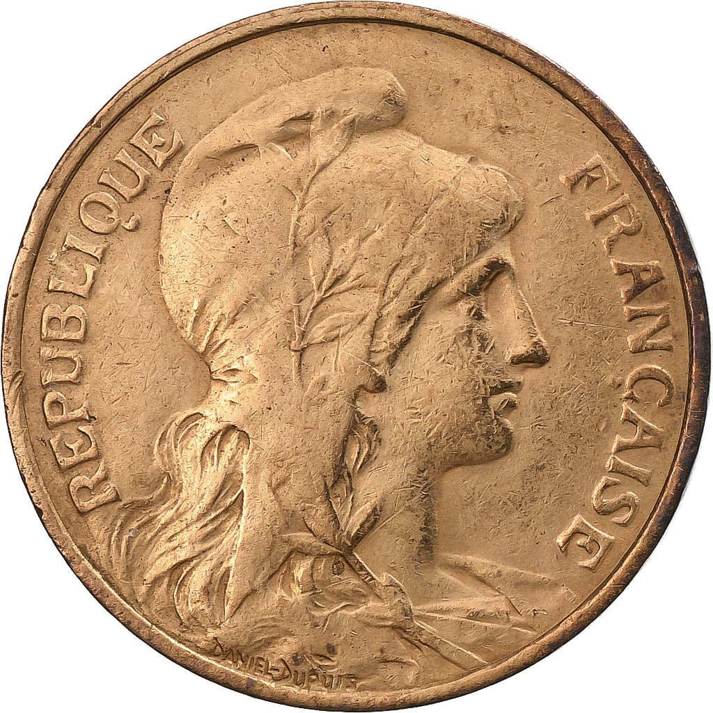 França, 5 Centimes, Dupuis, 1917, Paris, Bronze, AU(50-53), Gadoury:165, KM:842