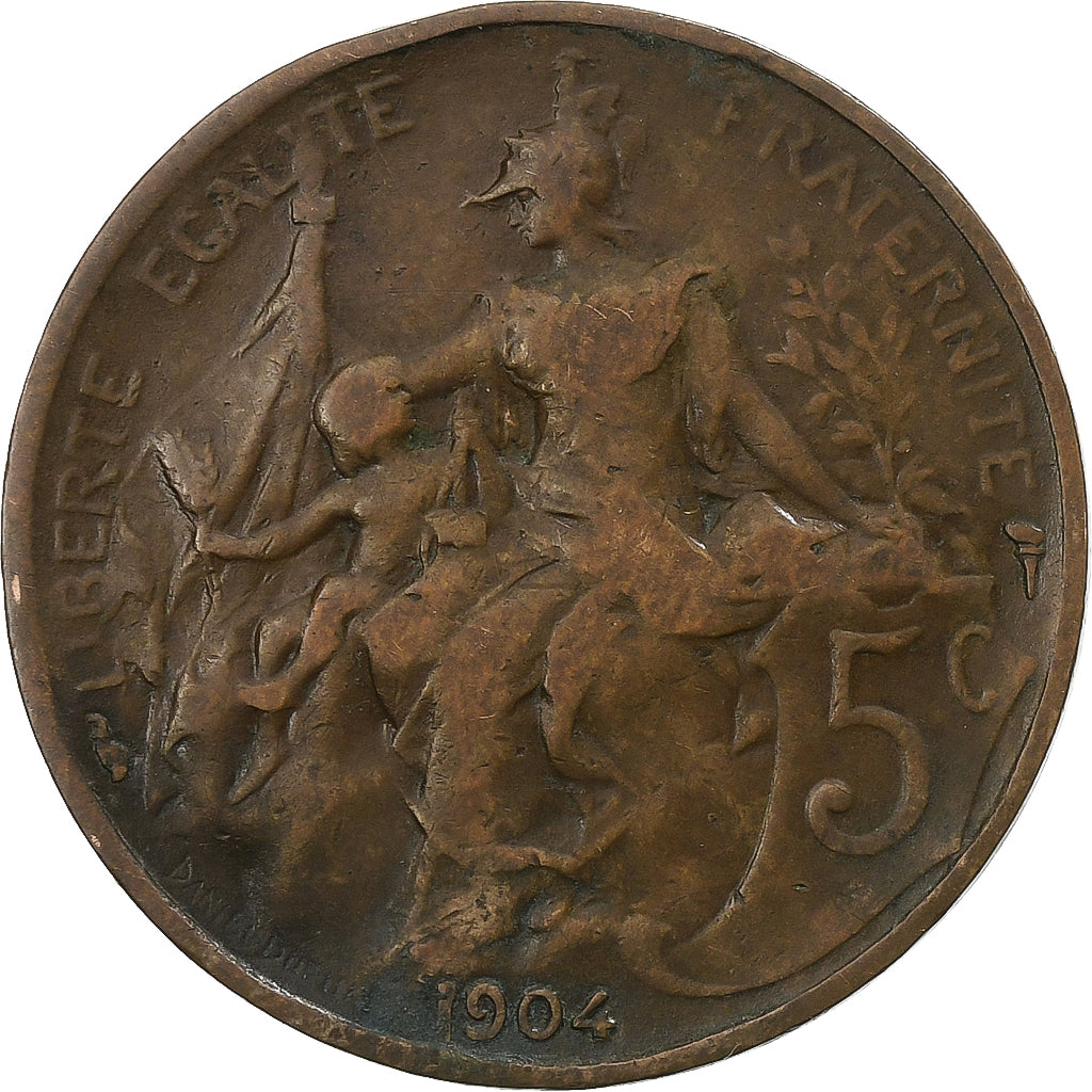 Frankreich, 5 Centimes, Dupuis, 1904, Paris, Bronze, S+, Gadoury:165, KM:842