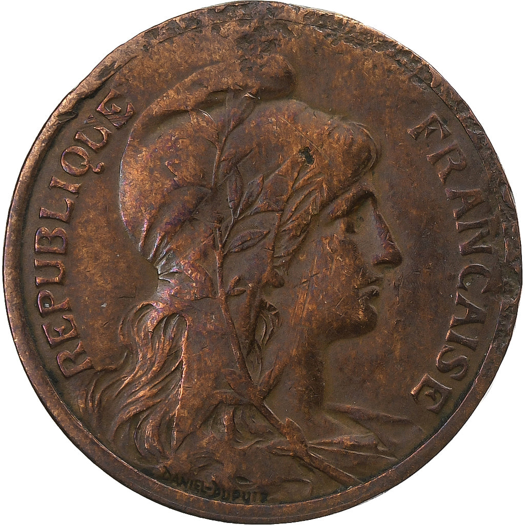 Francia, 5 Centimes, Dupuis, 1904, Paris, Bronzo, BB, Gadoury:165, KM:842