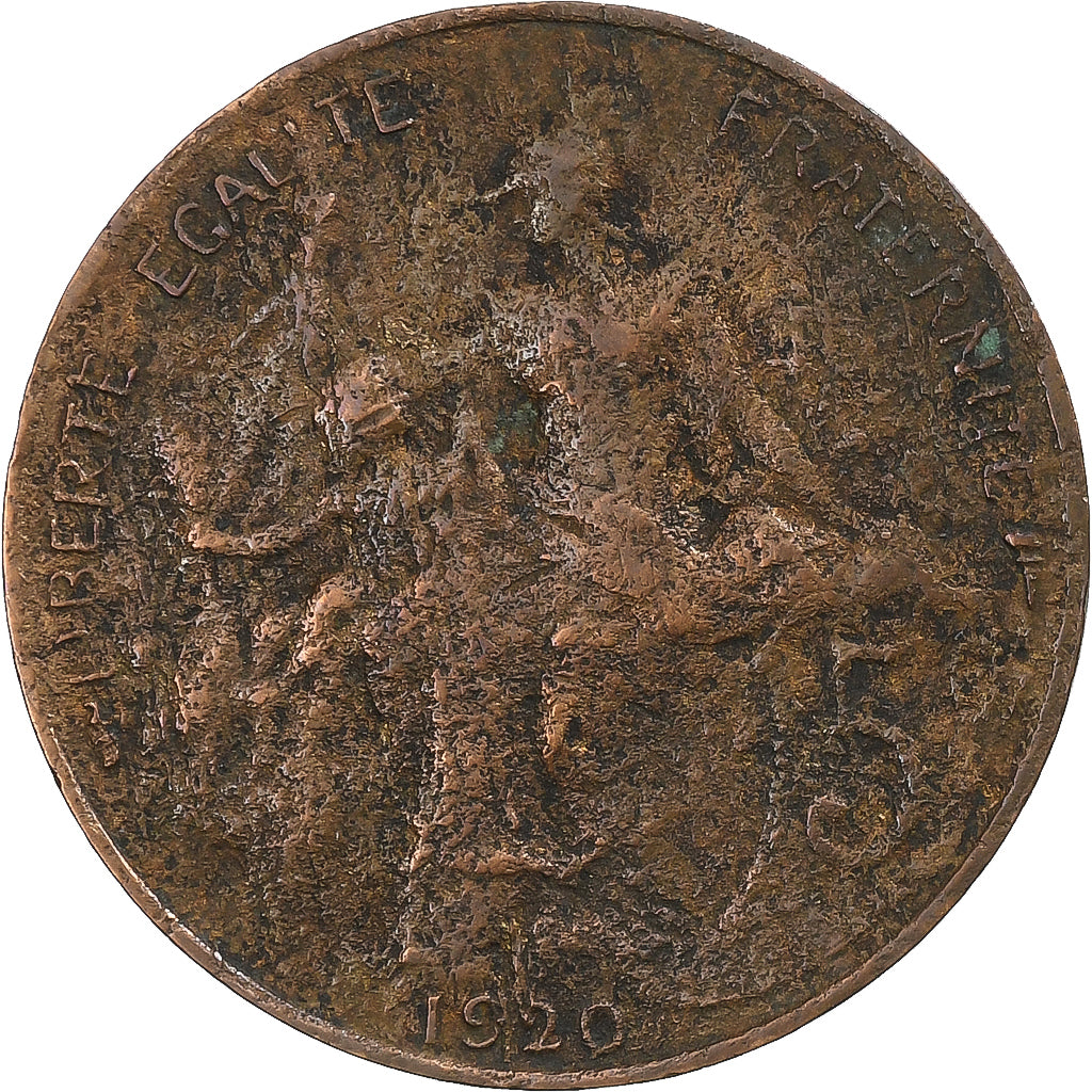 Francia, 5 Centimes, Dupuis, 1920, Paris, Bronzo, MB, Gadoury:165, KM:842