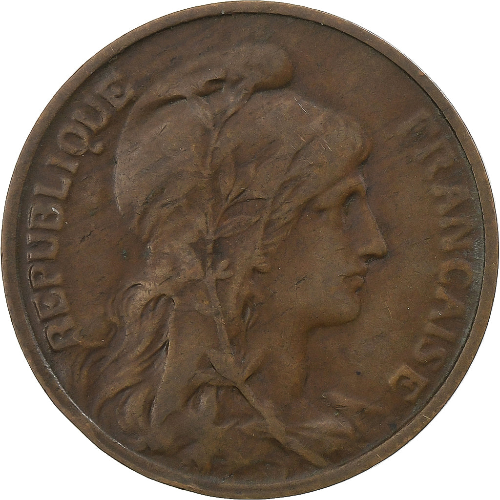 Francia, 5 Centimes, Dupuis, 1915, Paris, Bronzo, BB, Gadoury:165, KM:842