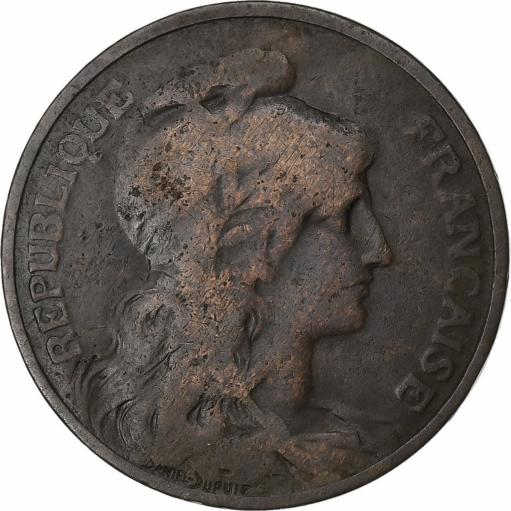Francia, 5 Centimes, Dupuis, 1905, Paris, Bronzo, MB, Gadoury:165, KM:842