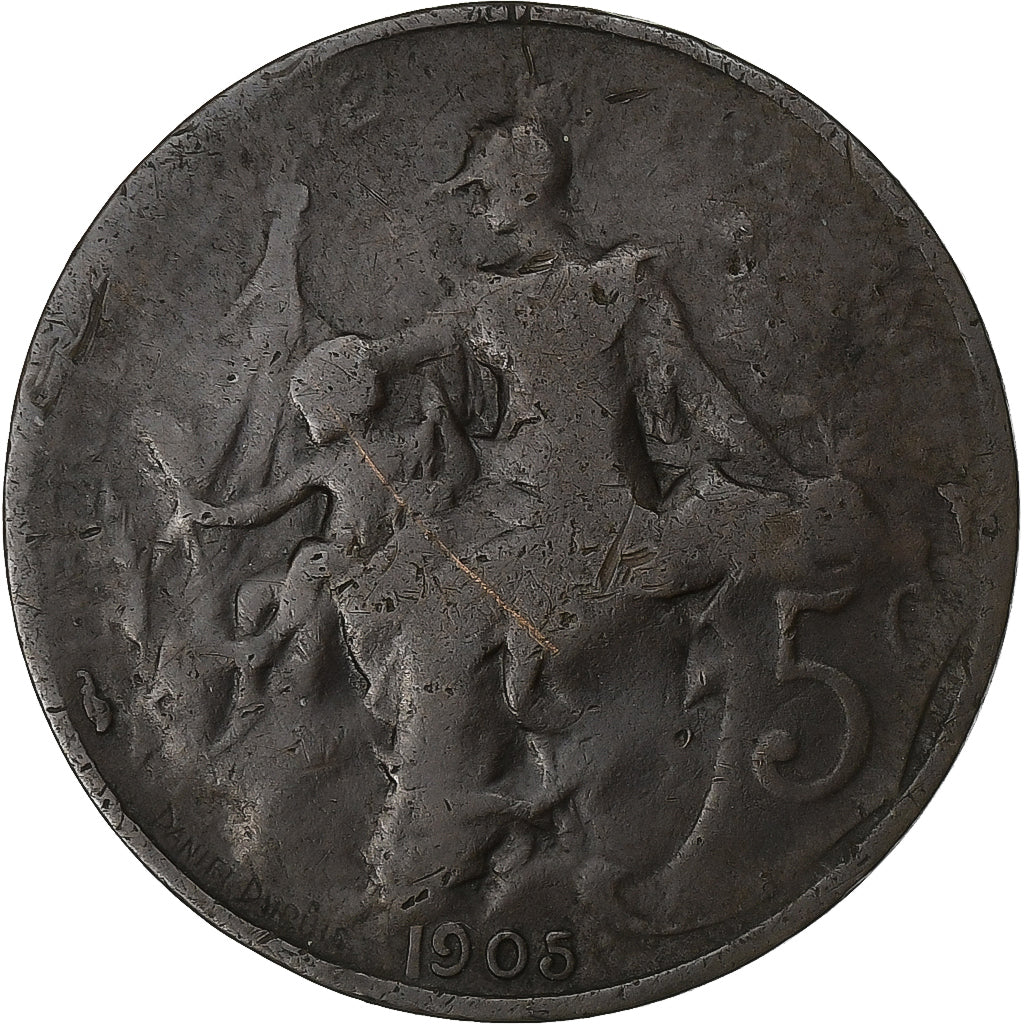 Francia, 5 Centimes, Dupuis, 1905, Paris, Bronzo, MB, Gadoury:165, KM:842