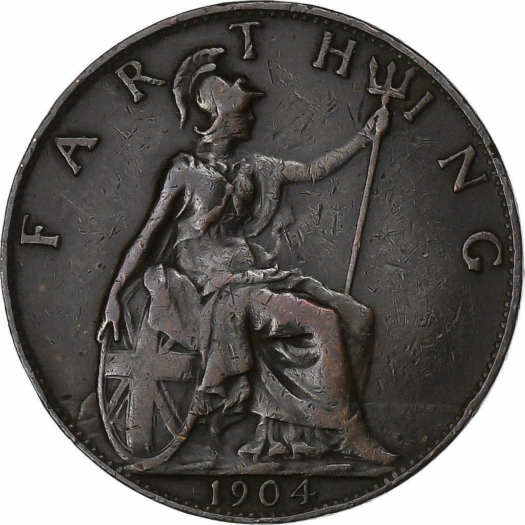 Gran Bretagna, Edward VII, Farthing, 1904, Bronzo, BB, KM:792