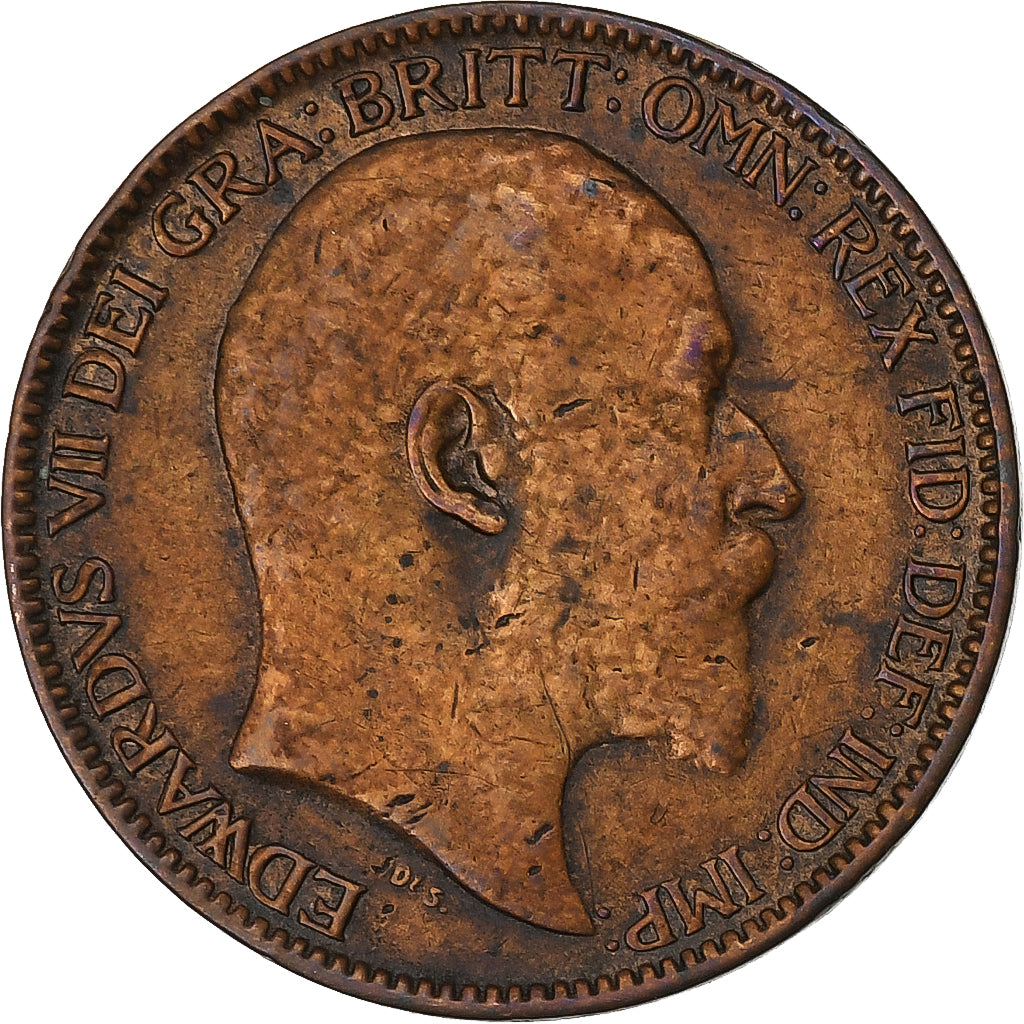 Grã-Bretanha, Edward VII, Farthing, 1910, Bronze, EF(40-45), KM:792