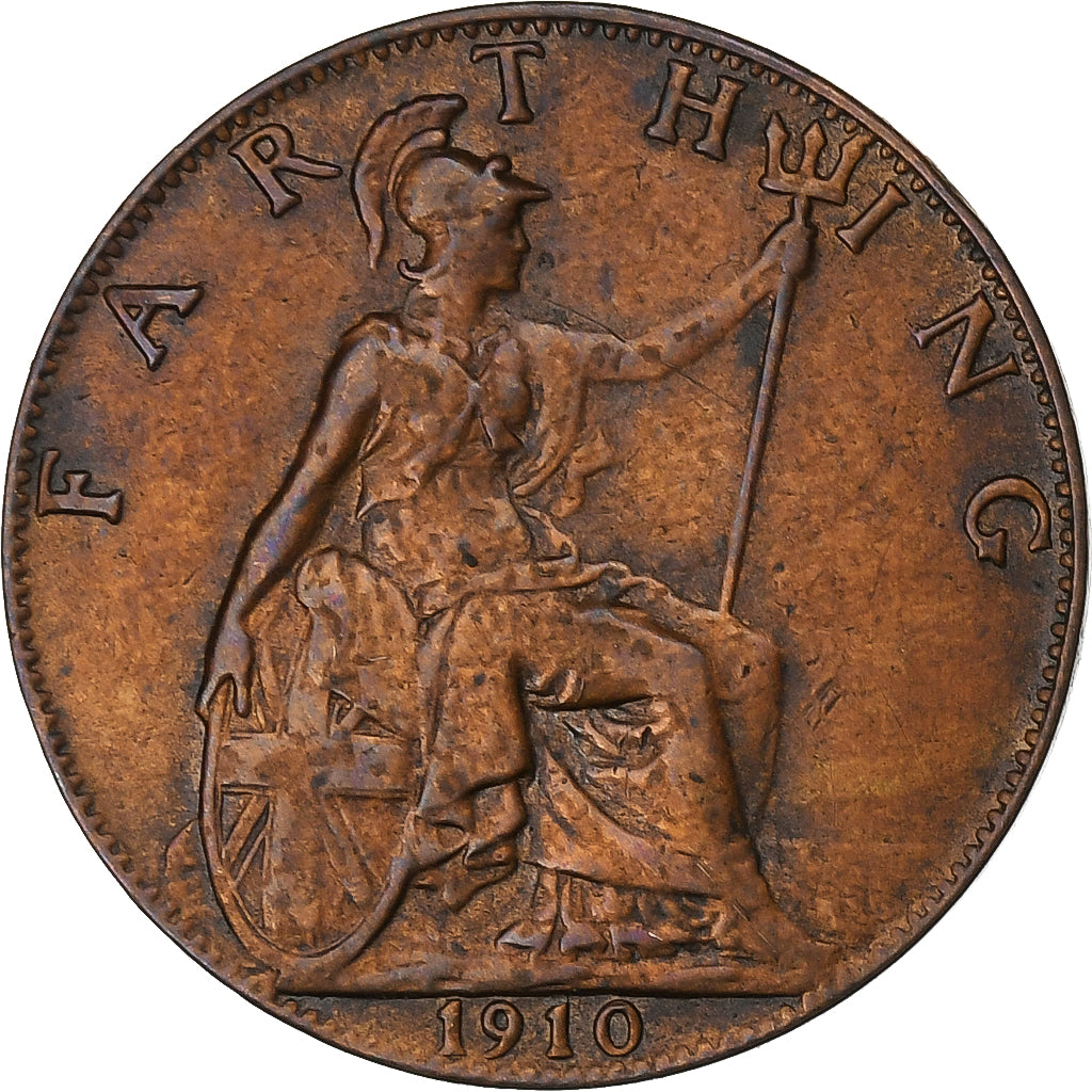 Grã-Bretanha, Edward VII, Farthing, 1910, Bronze, EF(40-45), KM:792