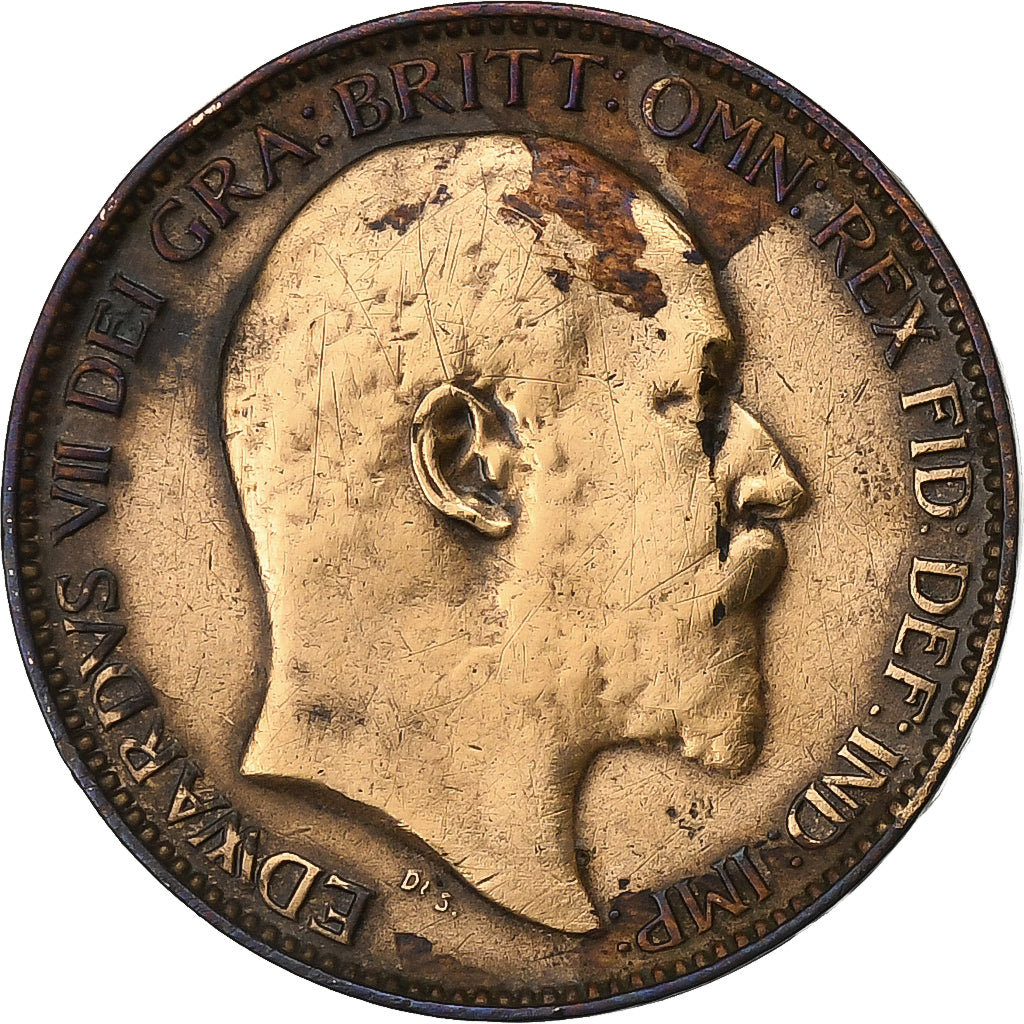 Gran Bretagna, Edward VII, Farthing, 1906, Bronzo, MB+, KM:792