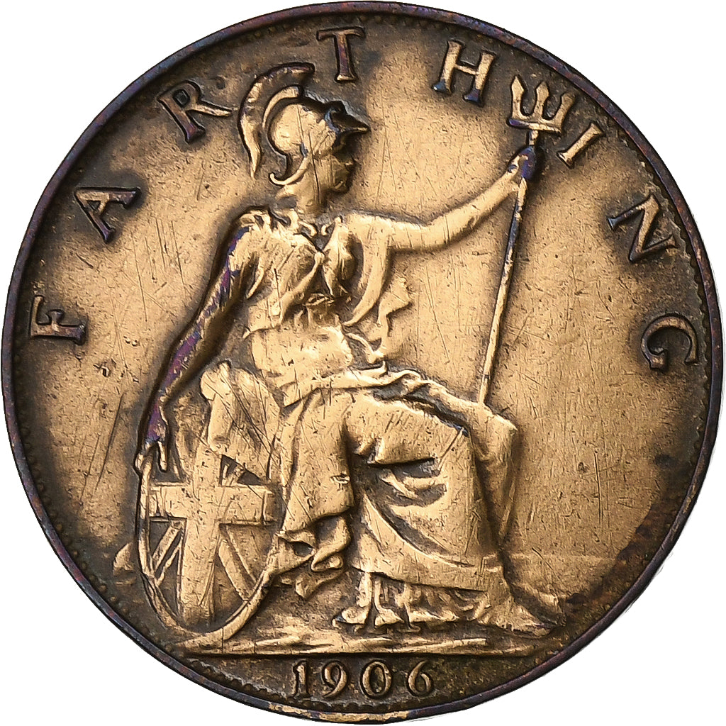 Gran Bretagna, Edward VII, Farthing, 1906, Bronzo, MB+, KM:792