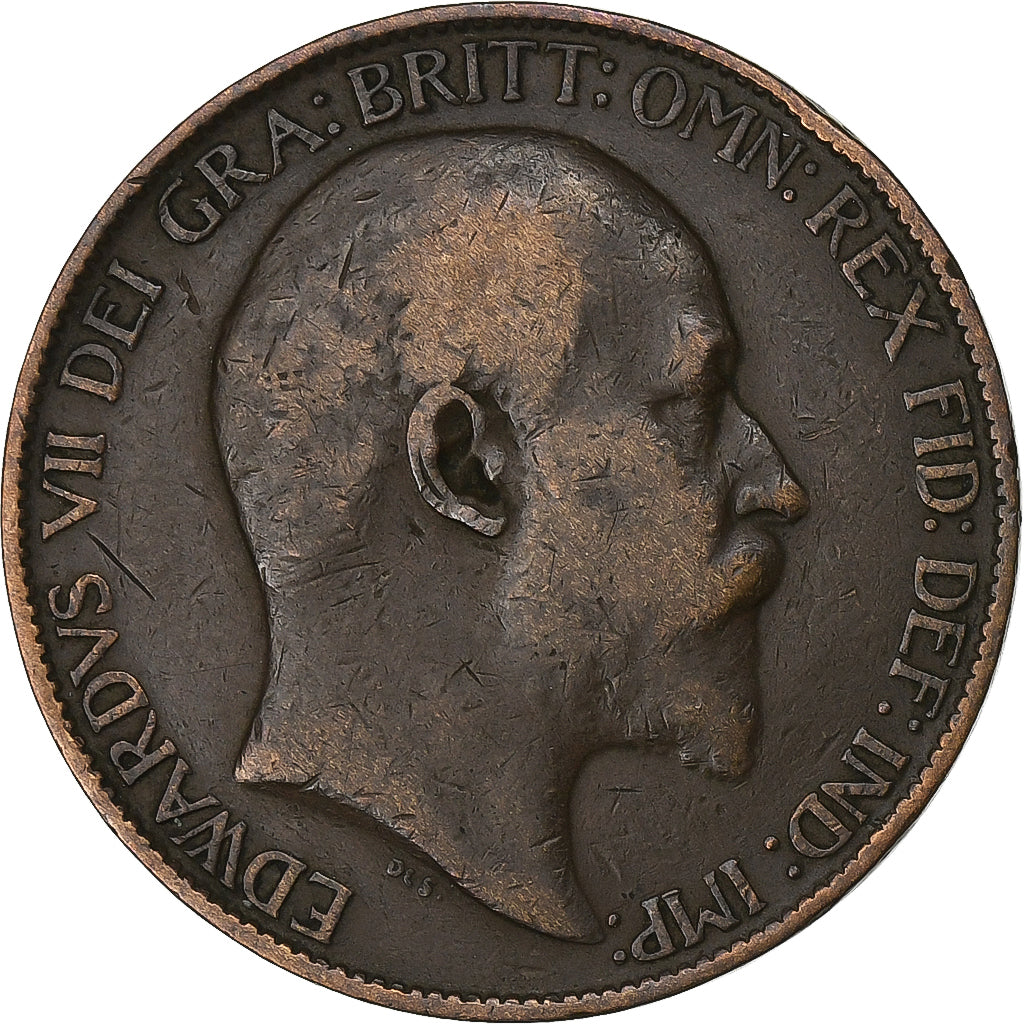 Grã-Bretanha, Edward VII, 1/2 Penny, 1910, Bronze, VF(30-35), KM:793.2