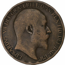 Grande-Bretagne, Edward VII, 1/2 Penny, 1909, Bronze, TB+, KM:793.2