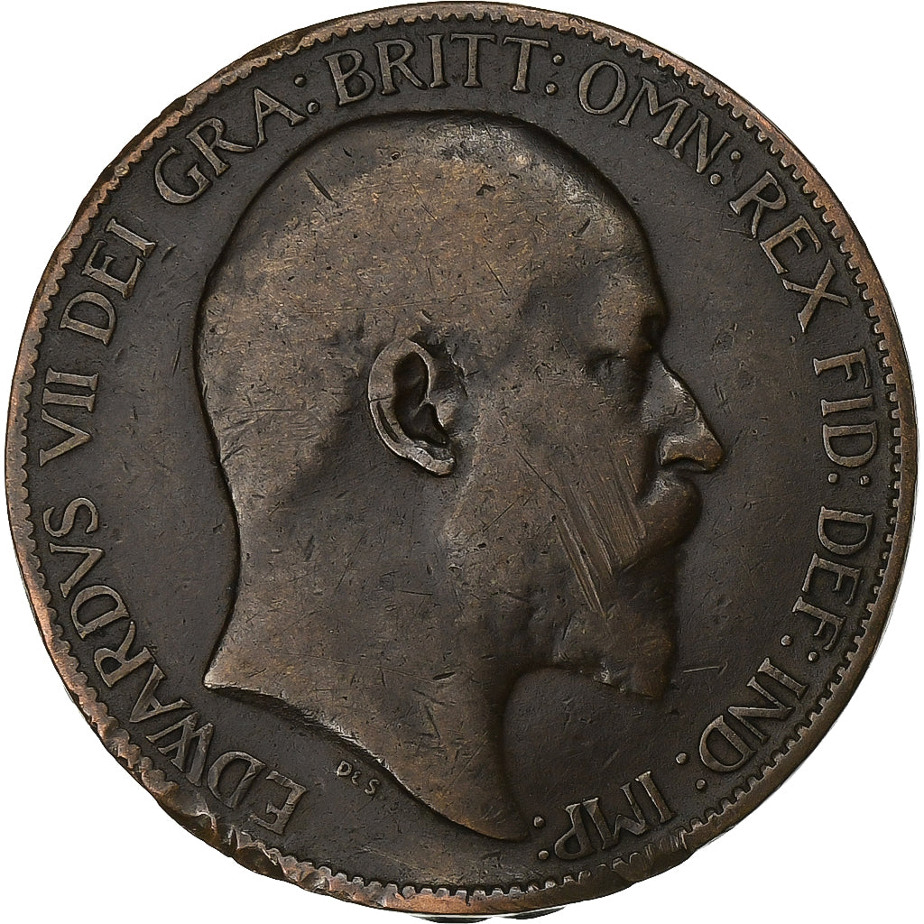 Grande-Bretagne, Edward VII, 1/2 Penny, 1908, Bronze, TB, KM:793.2