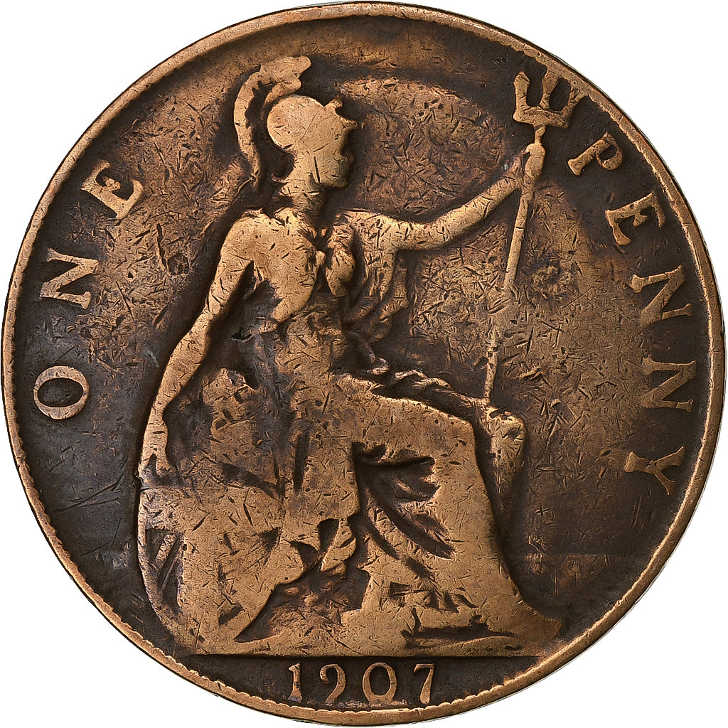 Gran Bretagna, Edward VII, Penny, 1907, Bronzo, MB, KM:794.2