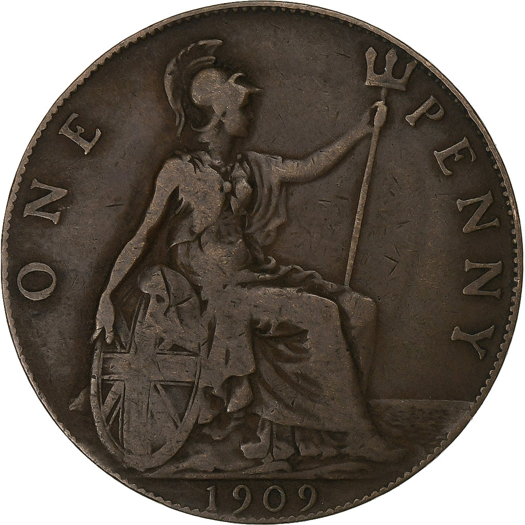 Grande-Bretagne, Edward VII, Penny, 1909, Bronze, TB, KM:794.2