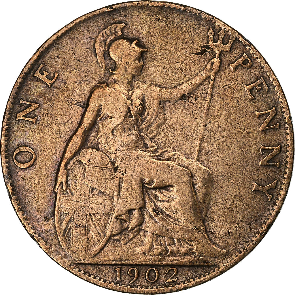 Grande-Bretagne, Edward VII, Penny, 1902, Bronze, TB+, KM:794.2
