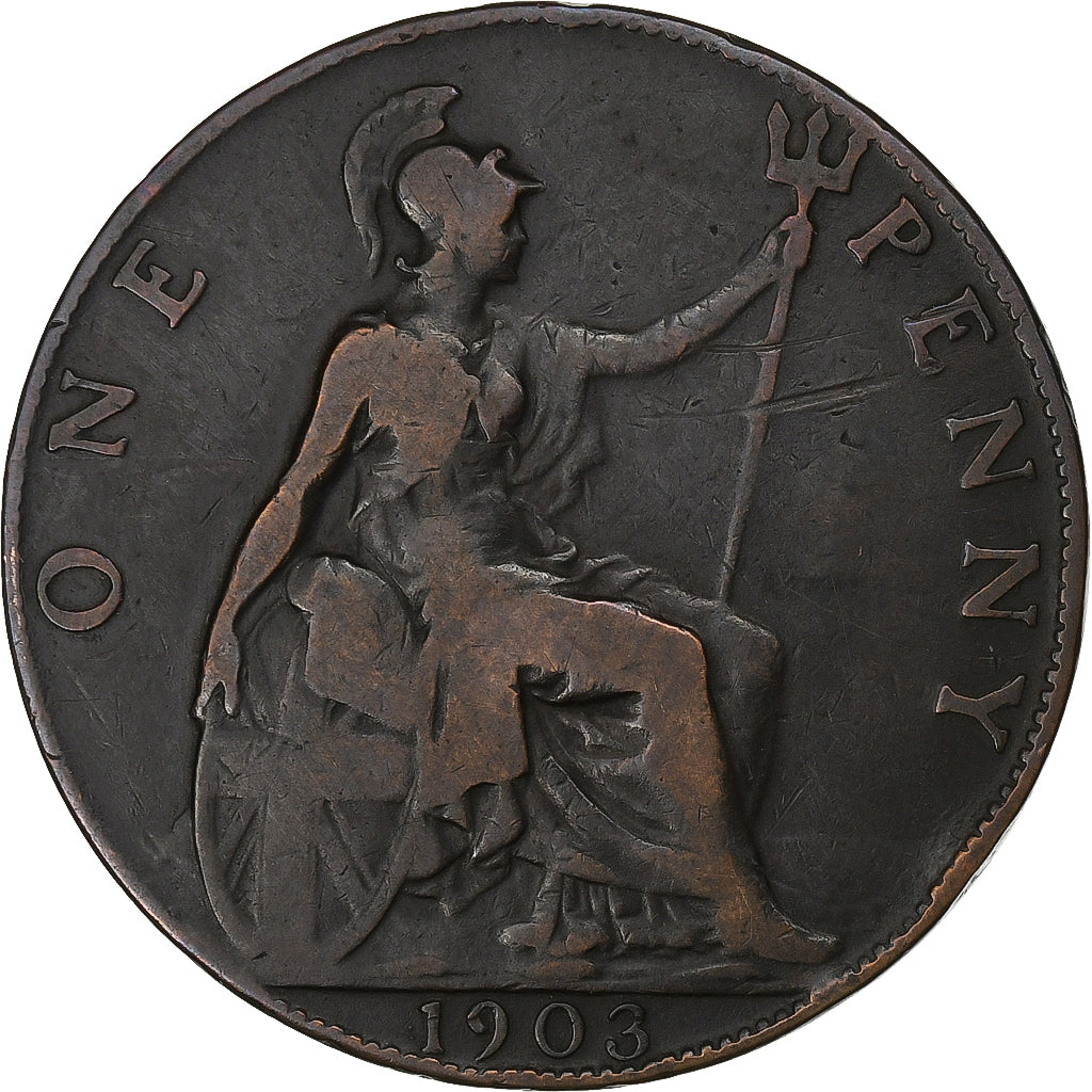 Great Britain, Edward VII, Penny, 1903, Bronze, VF(20-25), KM:794.2