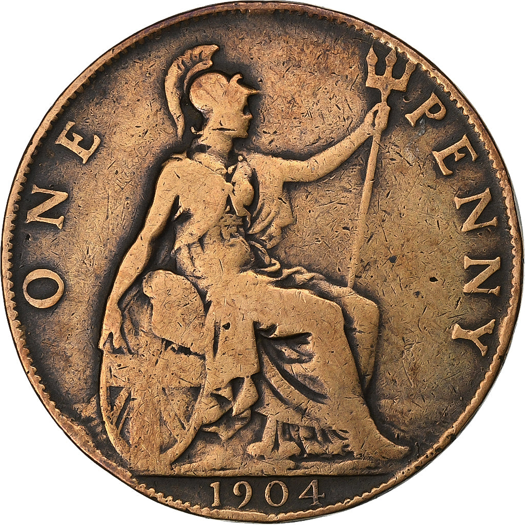 Grande-Bretagne, Edward VII, Penny, 1904, Bronze, TB, KM:794.2
