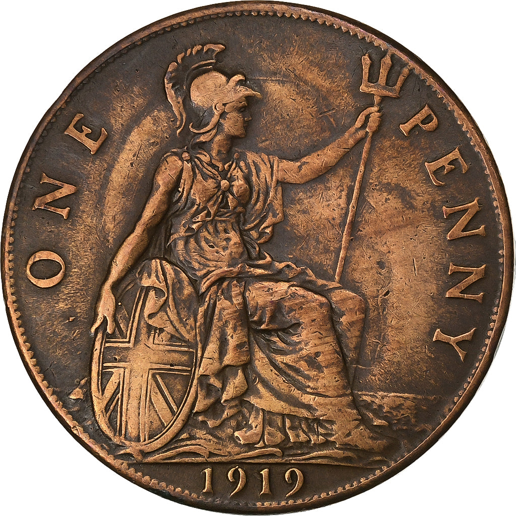 Grande-Bretagne, George V, Penny, 1919, Bronze, TTB, KM:810