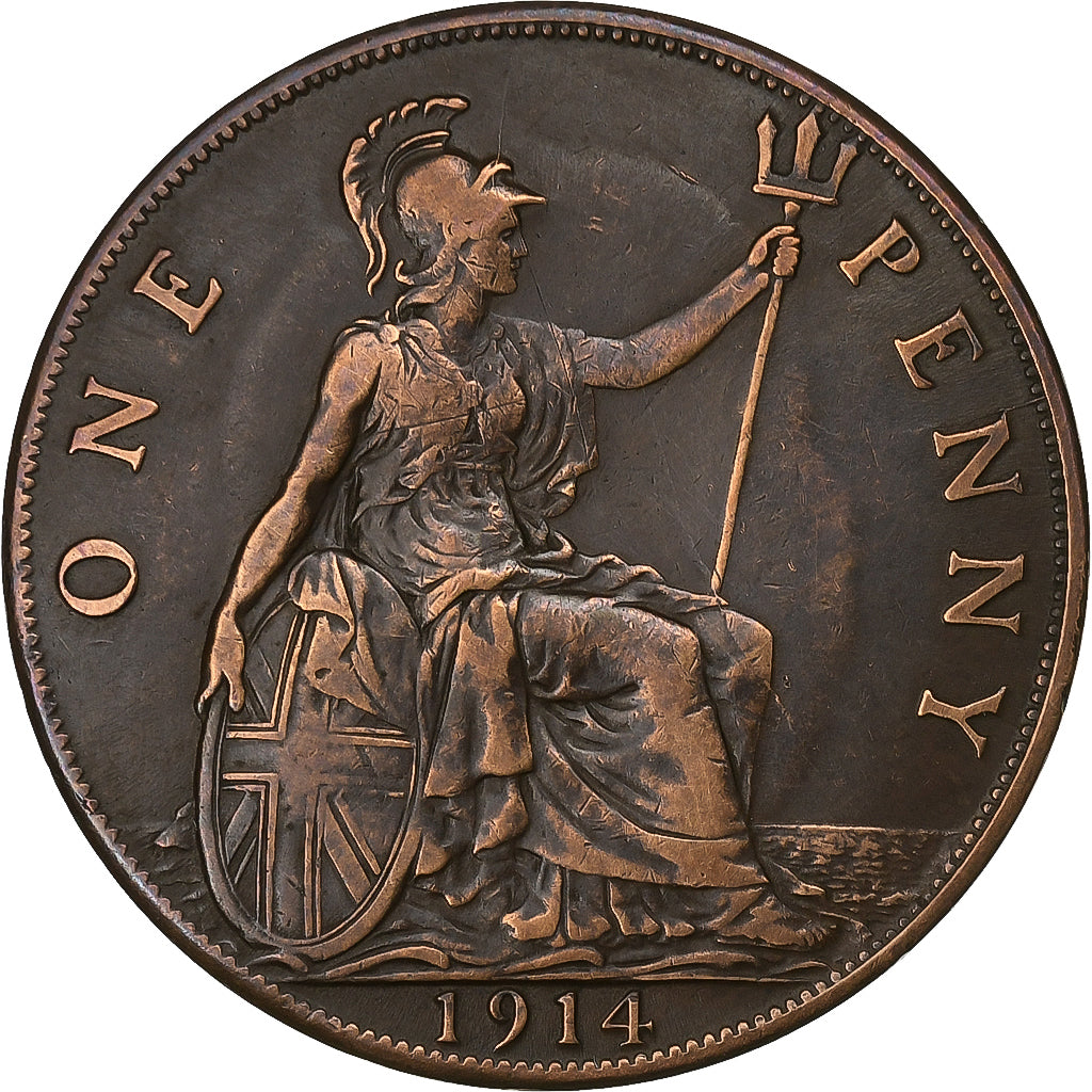Grande-Bretagne, George V, Penny, 1914, Bronze, TTB, KM:810