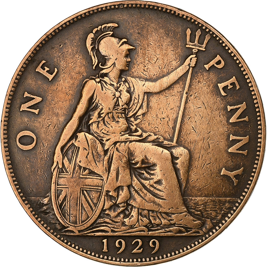 Gran Bretagna, George V, Penny, 1929, Bronzo, MB+, KM:838