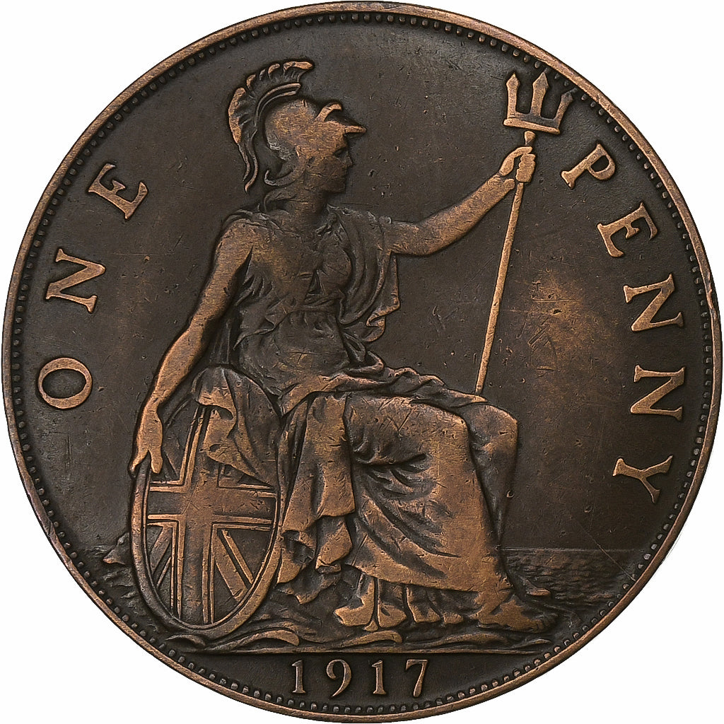 Grande-Bretagne, George V, Penny, 1917, Bronze, TB+, KM:810