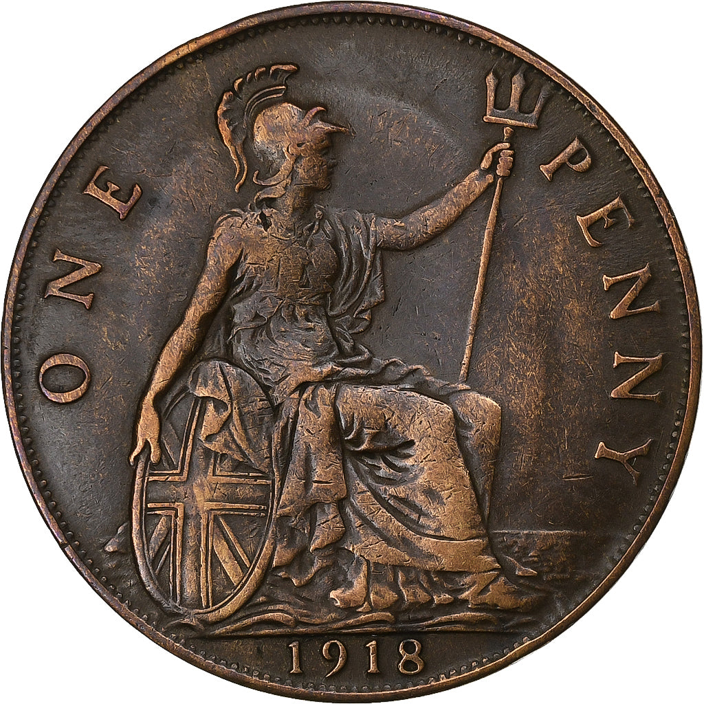 Grande-Bretagne, George V, Penny, 1918, Bronze, TTB, KM:810