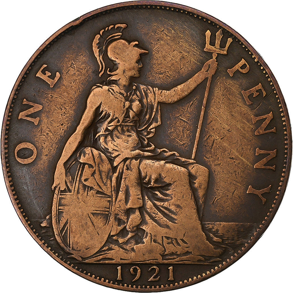 Gran Bretagna, George V, Penny, 1921, Bronzo, MB, KM:810