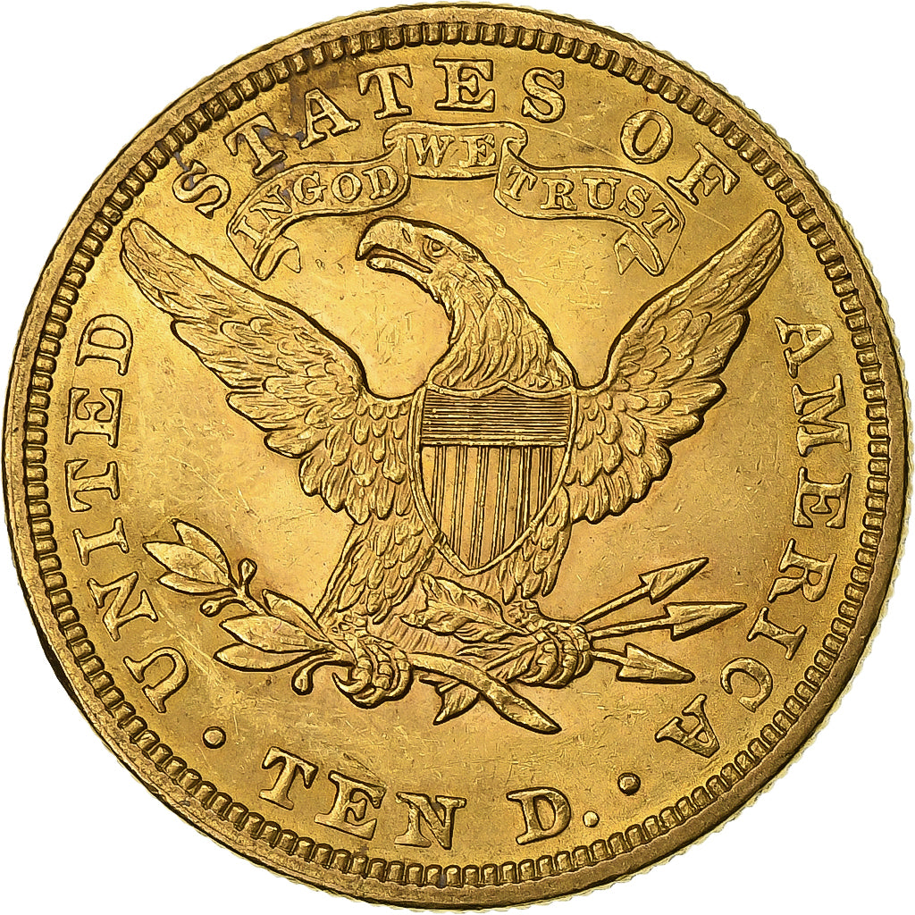 United States, $10, Eagle, Coronet Head, 1907, U.S. Mint, Gold, AU(50-53)