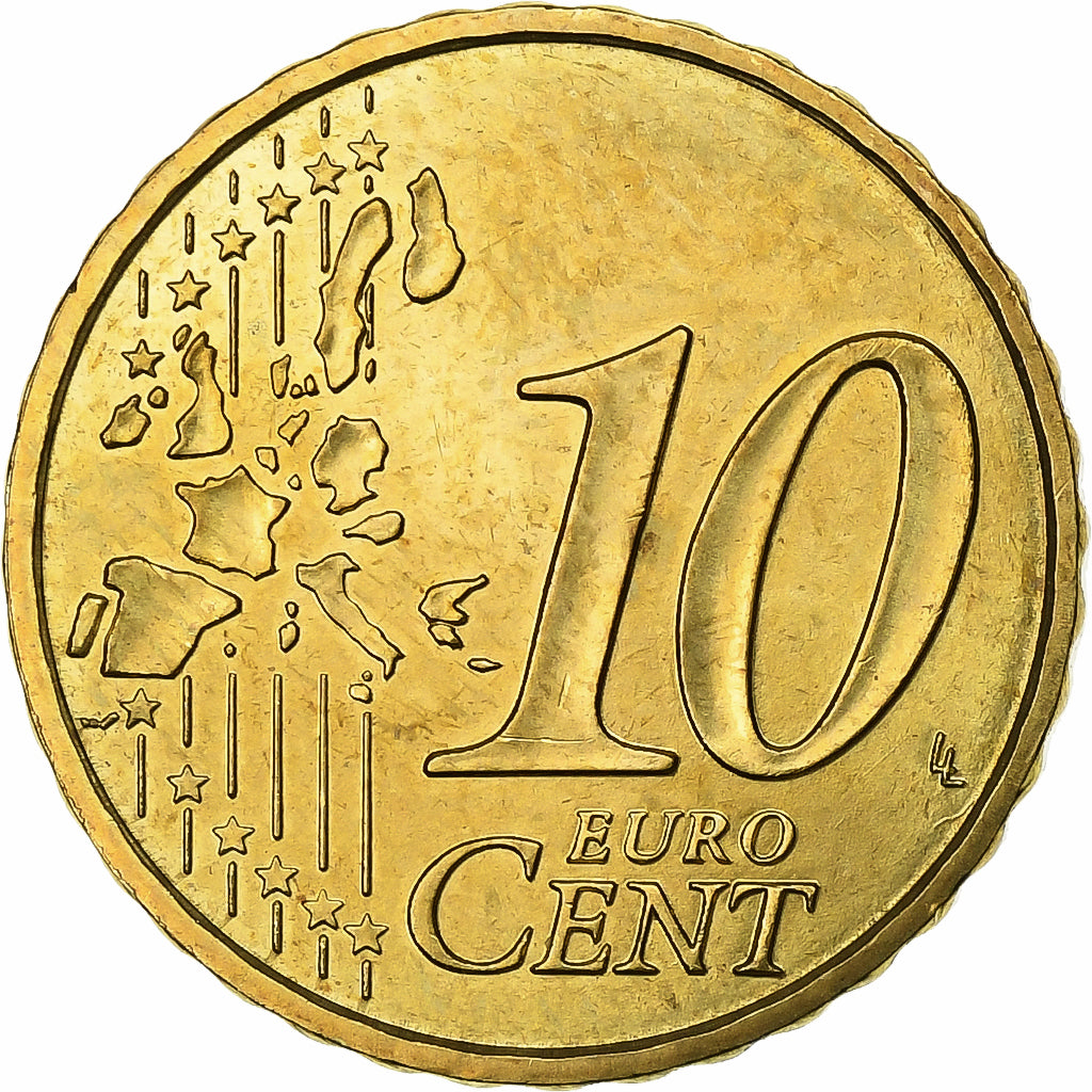 Monaco, Rainier III, 10 Euro Cent, 2002, Paris, Laiton, SUP, Gadoury:MC175