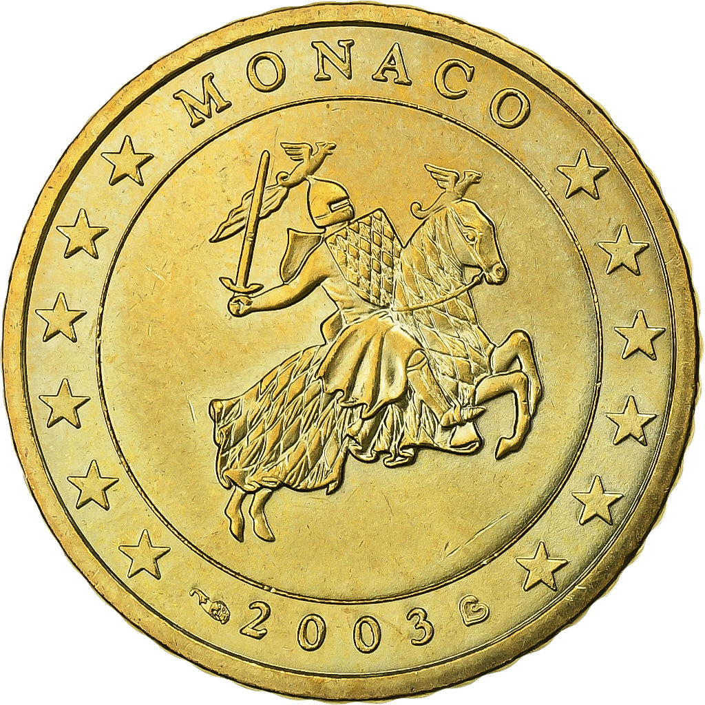 Mónaco, Rainier III, 50 Euro Cent, 2003, Paris, Latão, AU(55-58)
