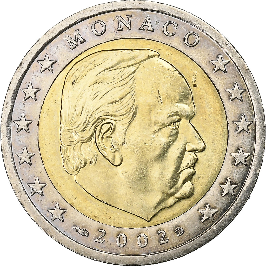 Monaco, Rainier III, 2 Euro, 2002, Paris, Bi-Metallic, AU(55-58), Gadoury:MC179