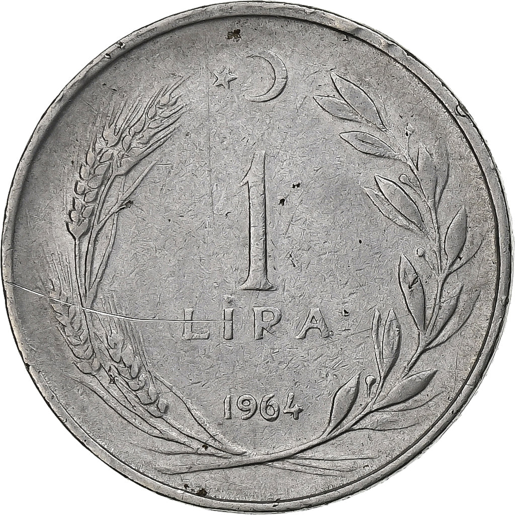 Türkei, Lira, 1964, Stainless Steel, SS, KM:889a.1