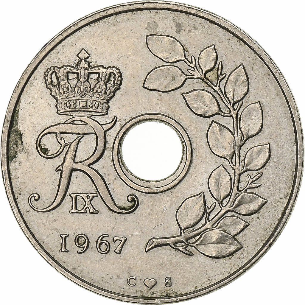 Dinamarca, Frederik IX, 25 Öre, 1967, Copenhagen, Cobre-níquel, EF(40-45)