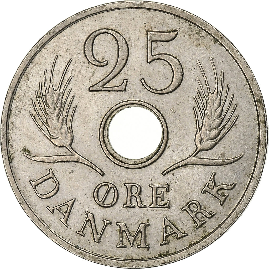 Dinamarca, Frederik IX, 25 Öre, 1967, Copenhagen, Cobre-níquel, EF(40-45)