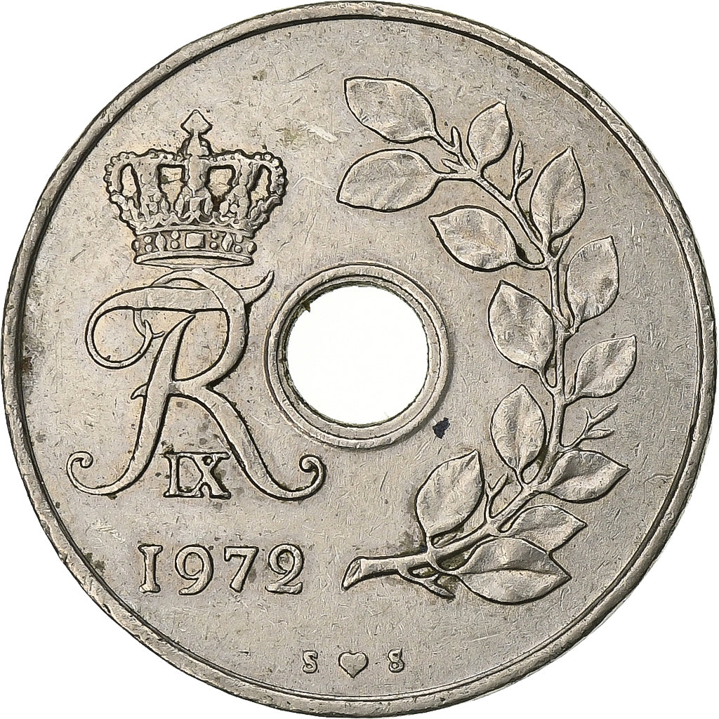 Danemark, Frederik IX, 25 Öre, 1972, Copenhagen, Cupro-nickel, TTB, KM:855.2