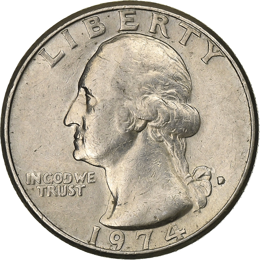 United States, Quarter, Washington, 1974, U.S. Mint, Copper-Nickel Clad Copper