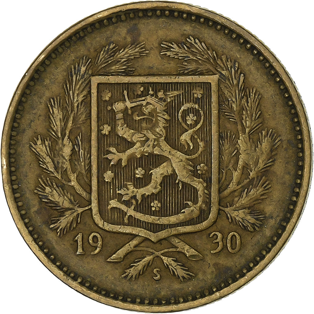 Finlândia, 5 Markkaa, 1930, Alumínio-Bronze, EF(40-45), KM:31