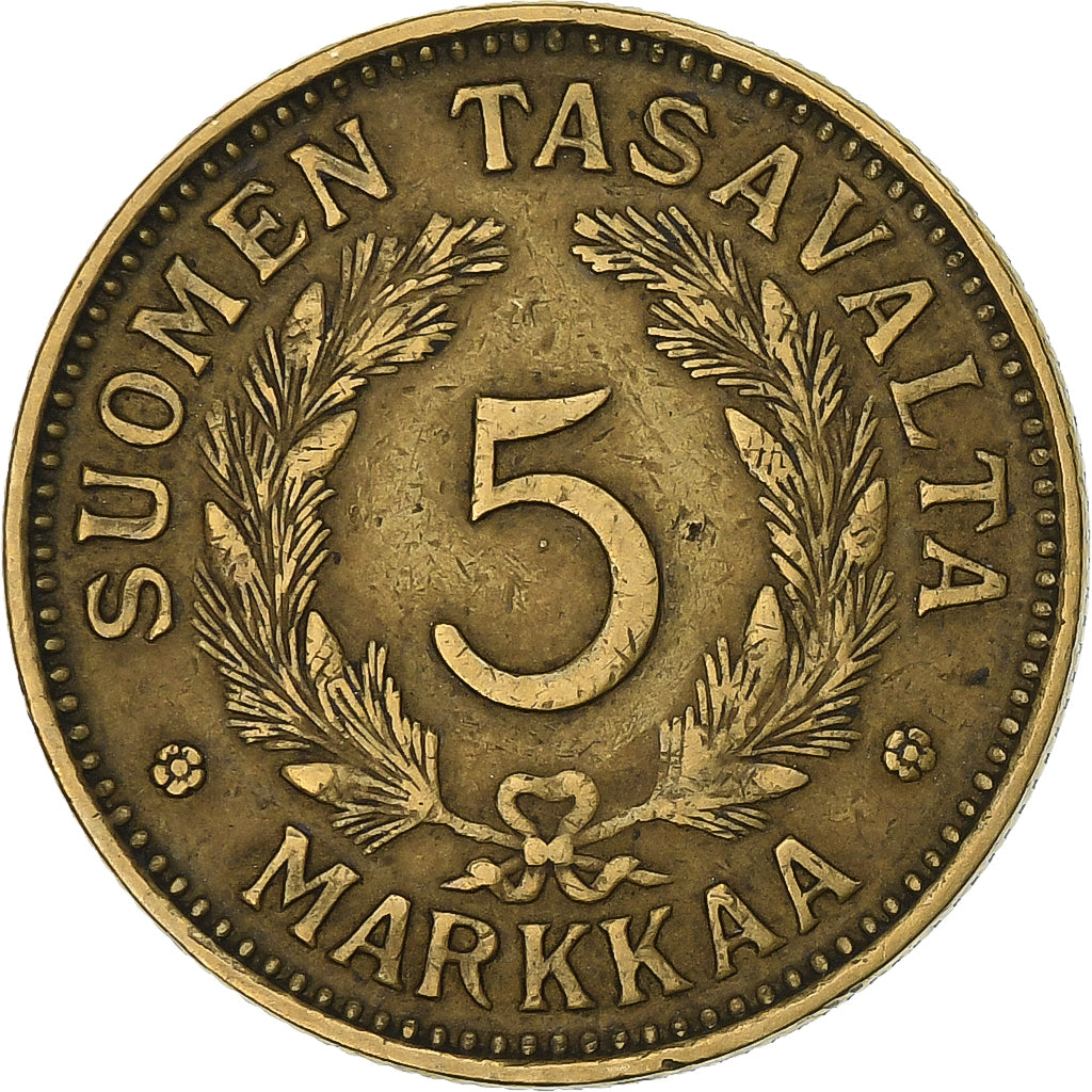 Finlândia, 5 Markkaa, 1930, Alumínio-Bronze, EF(40-45), KM:31