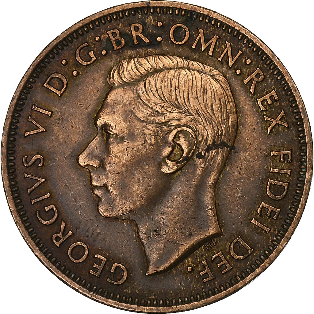 Grã-Bretanha, George VI, 1/2 Penny, 1949, Bronze, EF(40-45), KM:868