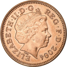 Great Britain, Elizabeth II, Penny, 2004, Copper Plated Steel, AU(55-58), KM:986