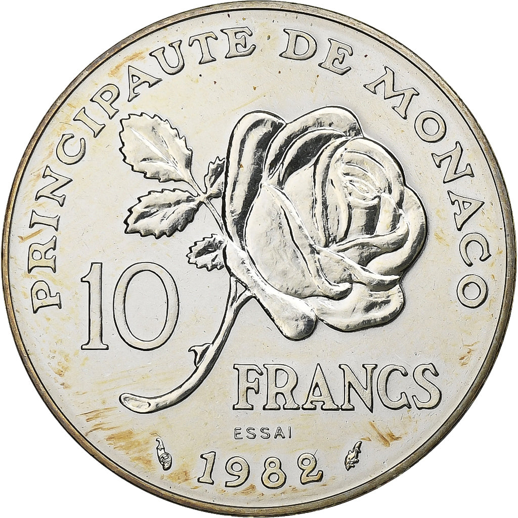 Monaco, Rainier III, 10 Francs, 1982, ESSAI, Silver, MS(60-62), Gadoury:MC158