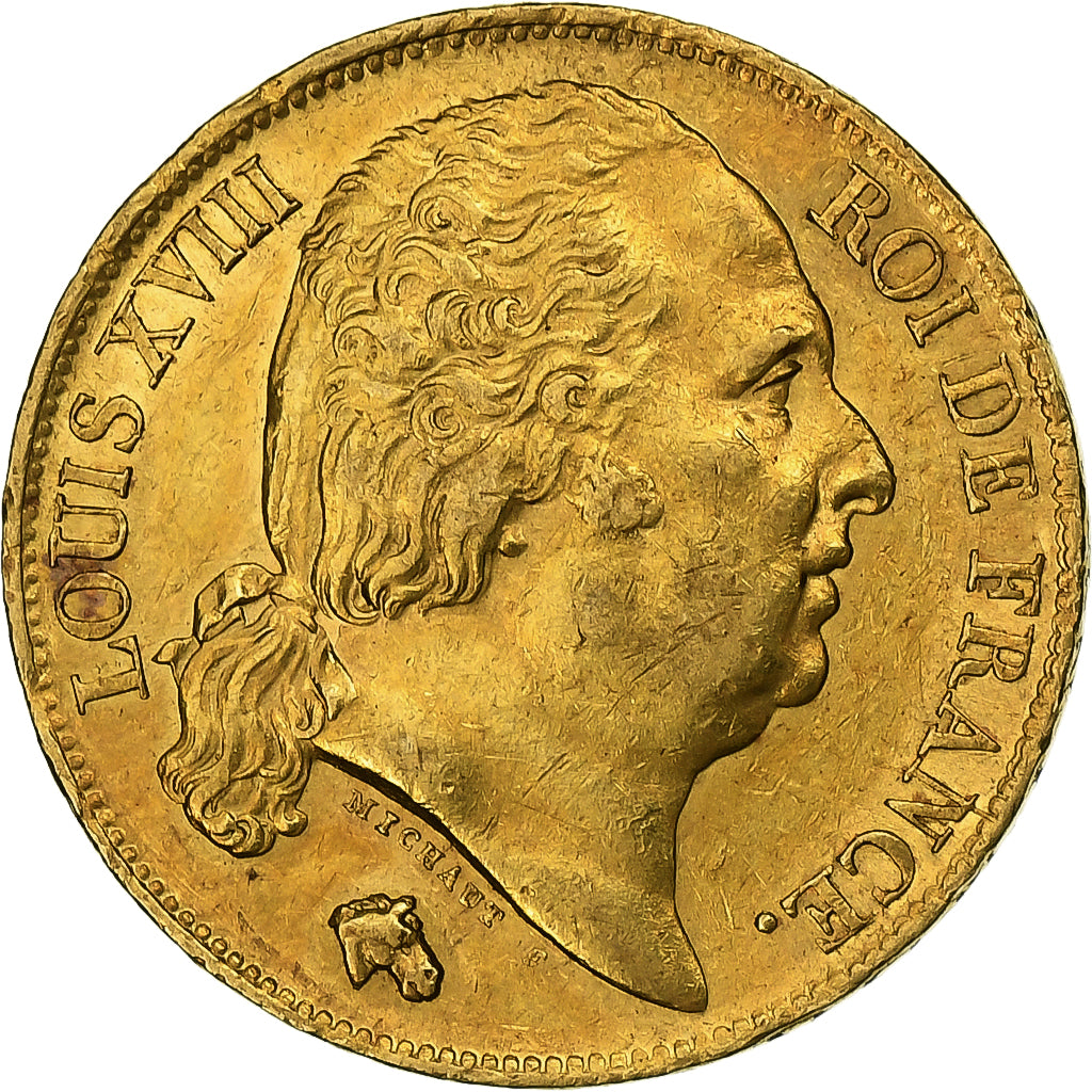 France, Louis XVIII, 20 Francs, 1818, Lille, Or, SUP, Gadoury:1028, KM:712.9