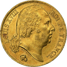 France, Louis XVIII, 20 Francs, 1818, Lille, Or, SUP, Gadoury:1028, KM:712.9