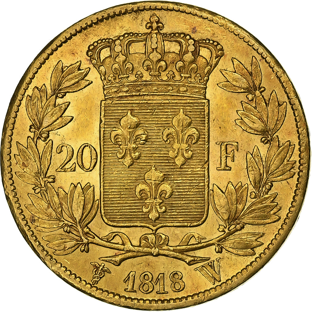 France, Louis XVIII, 20 Francs, 1818, Lille, Or, SUP, Gadoury:1028, KM:712.9