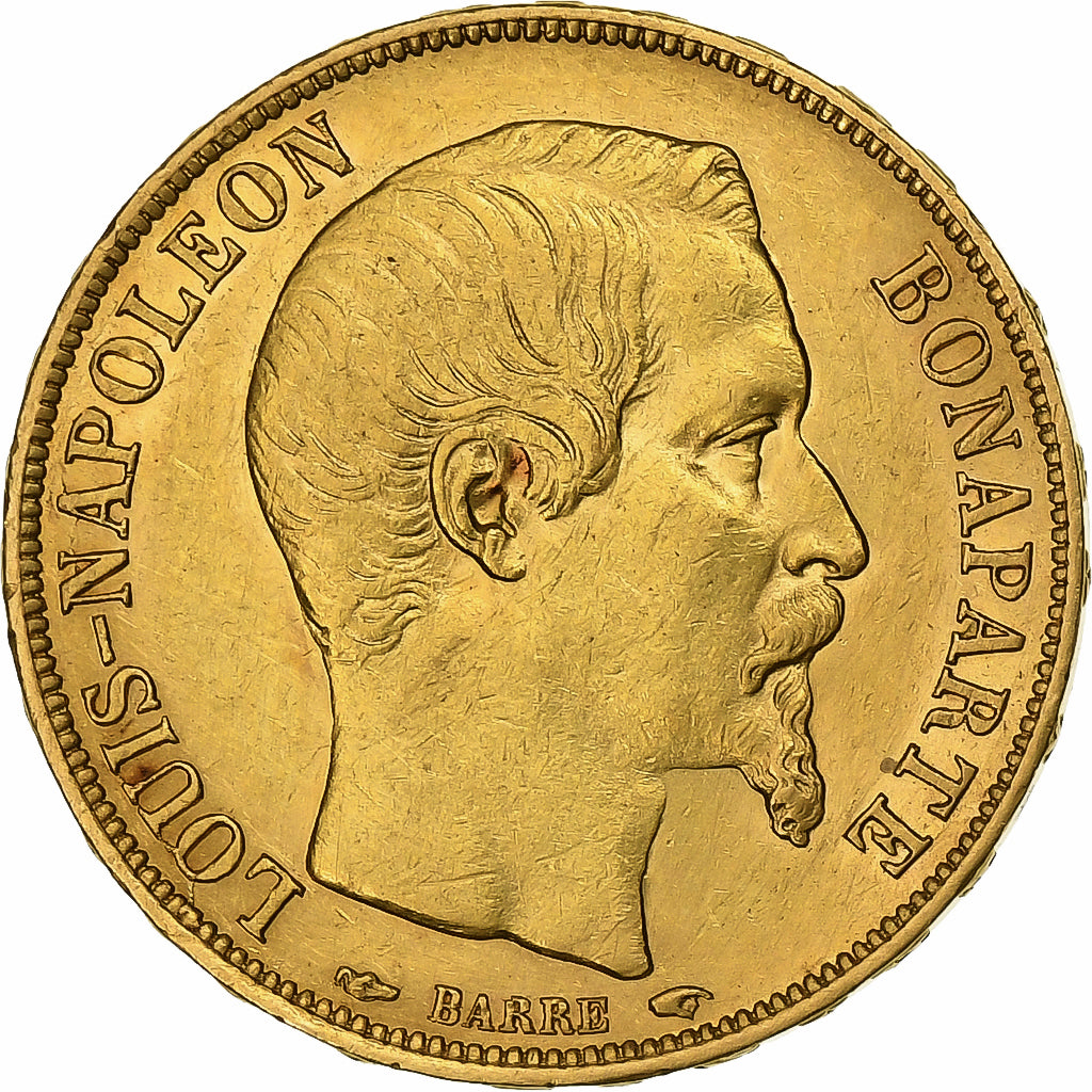 Francia, Louis Napoleon, 20 Francs, 1852, Paris, Oro, BB+, Gadoury:1060, KM:774