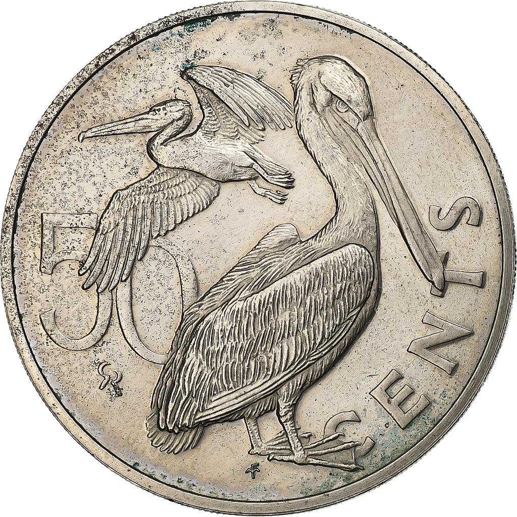 ISOLE VERGINI BRITANNICHE, Elizabeth II, 50 Cents, 1974, Franklin Mint